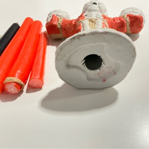 Vintage Ceramic Skeleton Candleholder, Candlestick Holder - Halloween Decor - Picture 5 of 6